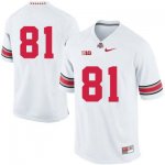 Men's NCAA Ohio State Buckeyes Only Number #81 College Stitched Authentic Nike White Football Jersey YL20Y72KP